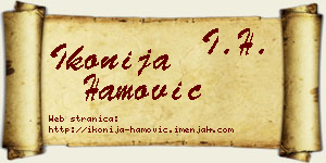 Ikonija Hamović vizit kartica